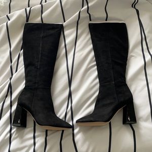 Sam Edelman Clarem Black Suede Knee High Boots
